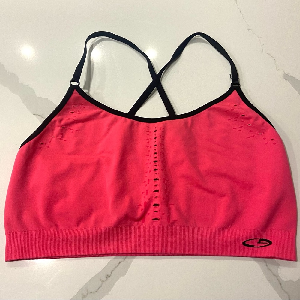 Sports bra work out top size Large pink champion